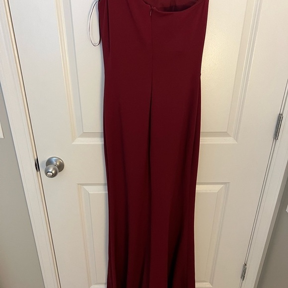 LA FEMME 28176 Red One Shoulder Prom Ball Gown Dress - Picture 4 of 9